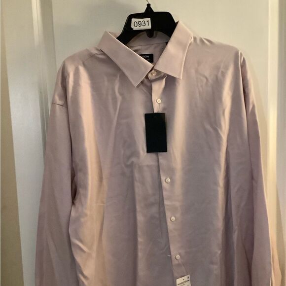 NWT Mens Nordstrom Non-iron Skirt Sz 18 1/2 Blush/pink - Picture 3 of 7